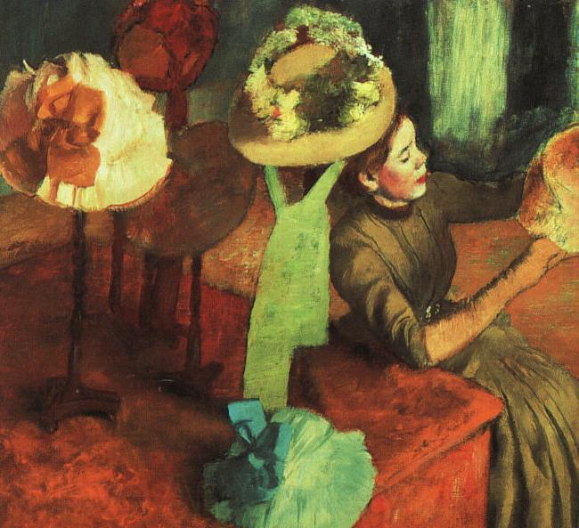 Edgar Degas The Millinery Shop Norge oil painting art